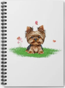 YORKIE YORKSHIRE TERRIER BUTTERFLIES BUTTERFLY Spiral Notebook - Ruled Line - Picture 1 of 5