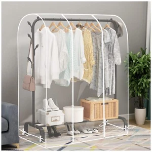 Clear Garment Rack Cover Transparent PEVA Clothes with 2 Durable Zipper Clothing - Picture 1 of 8
