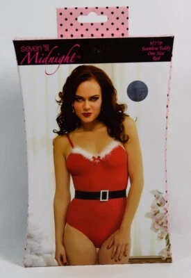 Seven Til Midnight Mrs. Santa Claus Seamless Teddy Lingerie Size One Christmas - Image 1 of 2