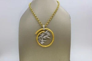 CARRERA Y CARRERA BAMBU 18k GOLD DIAMOND  NECKLACE 750 YELLOW & WHITE GOLD - Picture 1 of 8