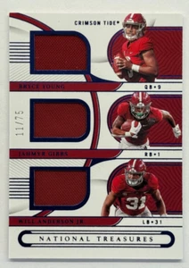 2023 Panini National Treasures Collegiate Alabama Team Trio Materials Blue 11/75 - Picture 1 of 2