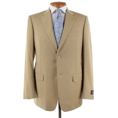 Belvest NWD Super 150's Wool Two Piece Suit Size 42L US In Solid Tan - Image 1 of 4