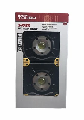 Hyper Tough 400-Lumen 2-PK LUCES DE TRABAJO LED 180° Mango Plegable Funciona con Pilas Foto 1 de 2