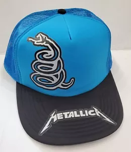 Cabeza de metal negro muerte gótico thrash colores serpiente azul ajuste de camionero - Imagen 1 de 2