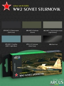 Arcus A1001 Acrylfarben Set WW2 Soviet Sturmovik 6 Farben im Set 10ml - Bild 1 von 2