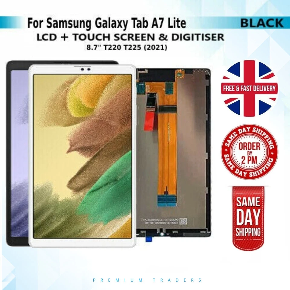 Tela LCD digitalizadora sensível ao toque para Samsung Galaxy Tab A7 Lite 2021 SM- T225 - Imagem 1 de 1