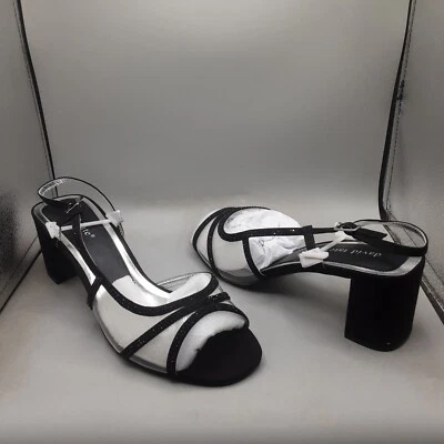 Sandalias David Tate Wed para mujer 10W gamuza negra con tira trasera 2 Foto 1 de 4