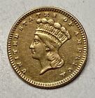 1874 $1 Gold Coin - Type 3 - 90% Gold - XF/AU Det. (Ex Jewelry) - Solid Obverse