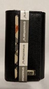 Black Faux Leather Car Key Ring Wallet 6 Rings New in Box (E-6) - Picture 1 of 8