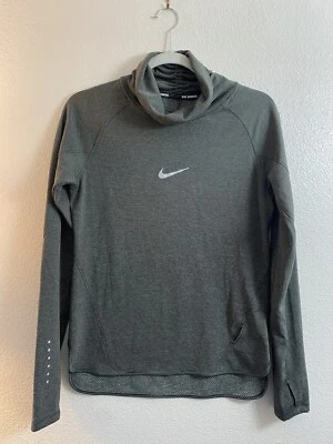 Camiseta Nike Running Dri-Fit Aeroreact L/S Cuello Alto 686955 Verde Negro Mediana Foto 1 de 4