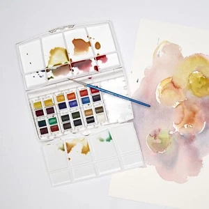 Winsor & Newton Cotman Watercolour Travel Set w/ Brush NEW SEALED 13 Pieces - Picture 1 of 7