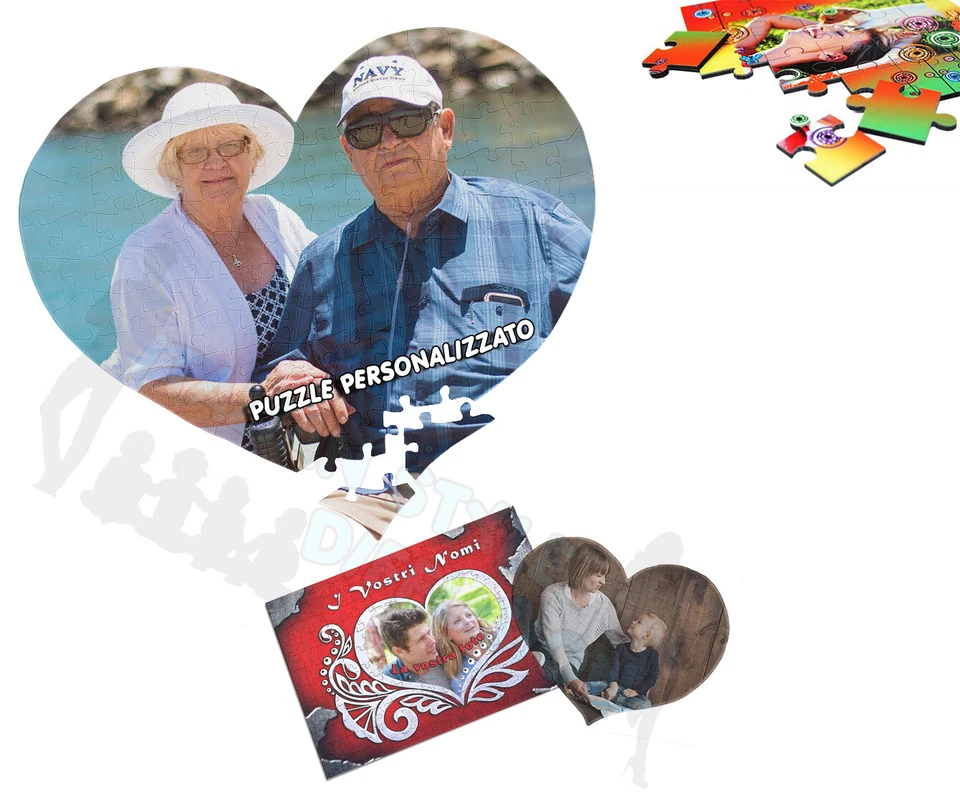 PUZZLE A CUORE PUZZLE PERSONALIZZATO STAMPA PERSONALIZZATA A4 FOTO QUADRO - Immagine 1 di 1