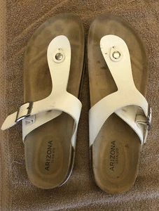 Arizona Jean Co. Damen-Slipper weiße Pantoletten Sandalen "Birks Dupes" Größe 10 - Bild 1 von 7