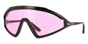 New New TOM FORD Lorna Black Shield FT1121/S 01Y Sunglasses Women Women - Picture 1 of 4