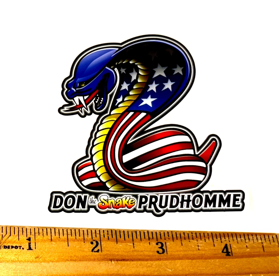 Calcomanía adhesiva troquelada Don "LA SERPIENTE" Prudhomme rojo blanco azul Foto 1 de 1