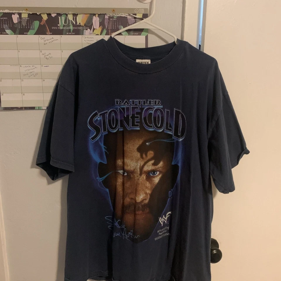 复古 1998 Stone Cold Steve Austin WWF Rattler T 恤 说唱T恤 2 侧印花 L — 第 1/4 张图片
