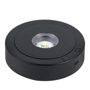EUSTUMA Rotating LED Display Base Colorful Light Crystal Display Base Stand,S... - Picture 1 of 6