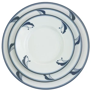 Vintage Dansk Flora Bayberry Blue Plate Set 3-piece Place Setting Japan 10.75" - Picture 1 of 19