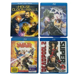 Blu-ray Lot of 4: Deadpool 2, Justice League War, Dark, House w/ Clock in Walls - Picture 1 of 15