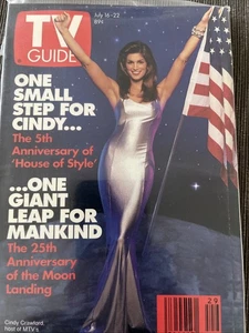 TV Guide July 16-22 1994 Cindy Crawford House of Style 25th Anniversary Moon LAN - Picture 1 of 1