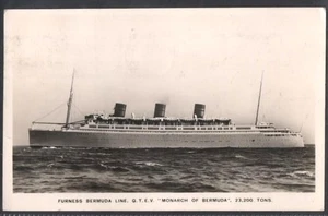 BERMUDA.SHIP POSTMARK.FURNESS LINE."BERMUDA" 1935.POSTCARD. - Picture 1 of 2
