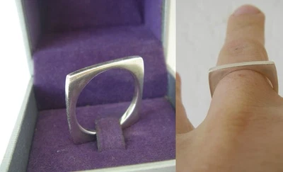 original / bague carré TAILLE 56 57 Argent MASSIF 925 / 3gr N°566 - Photo 1/4