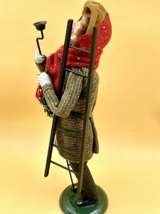 Byers Choice Caroler Lamplighter Man with lighter, ladder, wreath 2004 - Picture 1 of 5