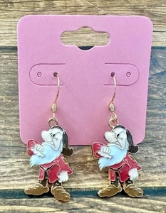 Pendientes colgantes hipoalergénicos de acero inoxidable dorado gruñón enano RTS - Imagen 1 de 1