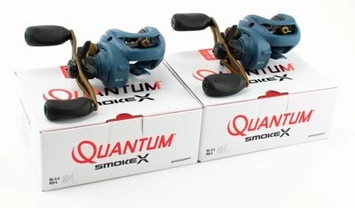 (LOT OF 2) QUANTUM SMOKE X SMX100PPT 5.1:1 GEAR RATIO RIGHT HAND BAITCAST REEL - Image 1 of 4