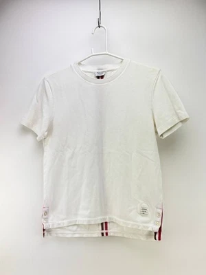 Camiseta a rayas blanca manga corta Thom Browne New York para hombre talla 1 Foto 1 de 4