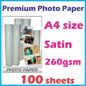 Premium A4 Satin Photo Paper 260gsm 100 Sheets - Picture 1 of 2