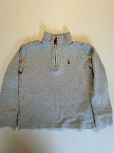 Boys Polo Ralph Lauren Gray 1/4 Zip Pullover Cotton Stretch Sweater Top Size 5 - Picture 1 of 6