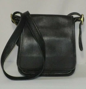 Bolso bandolera vintage COACH Legacy Studio con solapa cuero negro 9145 - Imagen 1 de 11
