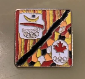 Official Team Canada 1992 Barcelona Spain Olympic Games Pin 25 x 25mm VGC - Picture 1 of 2
