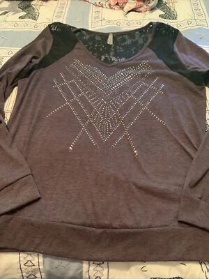 vanity Size Xl Purple Black Lace Top - Image 1 of 4