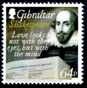 2014 Shakespeare Quote Midsummer Nights Dream Mint Never Hinged Stamp Gibraltar - Picture 1 of 1