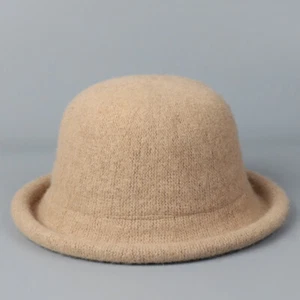 Donna Simil Lana Secchio Cappello Morbido Stile Francese Maglia Calda Pescatore - Imagen 1 de 16