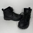 Nike Boots Kid's Sz 5.5Y Manao LTR Leather Triple Black Lace Up Hiking Casual