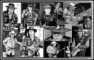Stevie Ray Vaughan, Signed, Collage Cotton Canvas Image. Limited Edition (SRV-4) - Picture 1 of 1