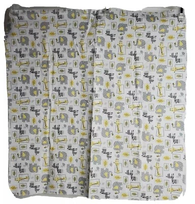 Manta Receptora Bebé 28” Cuadrada Jirafa Elefante Cebra Blanco Gris Amarillo Foto 1 de 4