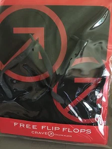 Calvin Klein X Crave logo black Flip Flops In Package NOS Promotional Swag - Picture 1 of 6