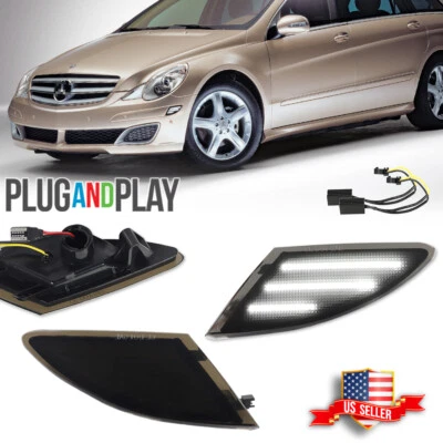 Luces de señalización laterales LED completas blancas con lente de humo para Mercedes Clase R 2006-2010 W251 Foto 1 de 4