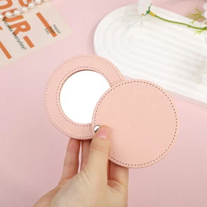 Compact Mirrors Unbreakable Stainless Steel Mirror With PU Leather Makeup Mi _we - Picture 1 of 19