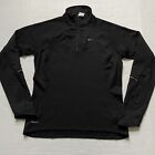 Nike Running Shirt Womens M Black 1/4 Zip Textured Silver Tag Long Sleeve Y2K