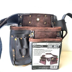 Oil Tanned Leather Tool Belt Pouch Bag Carpenter Construction Framer Handyman B2 - Picture 1 of 4