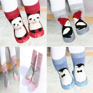 Anti-slip Soft Slippers Socks Kids Baby Girl Boys Toddler Cotton Shoes Booties - Picture 1 of 10