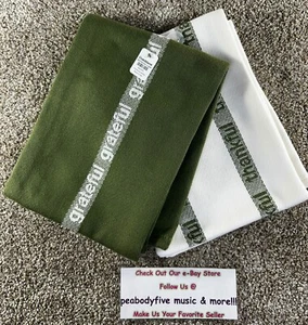 2 Toallas de Plato Cajón y Barril GRACIAS Y AGRADECIDAS Verde y Blanco 20x28 Orgánicas NUEVAS - Imagen 1 de 6