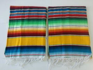 JUEGO DE DOS PIEZAS SARAPE, 5' X 7', Manta Mexicana, HOT ROD, Fundas, MEZCLA AMARILLA BRILLANTE - Imagen 1 de 2