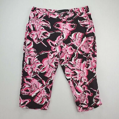 Pantalones Cortos Ashley Stewart Capri Mujer Talla 22W Mezcla de Lino Negro Rosa Floral Nuevos con Etiquetas Foto 1 de 4