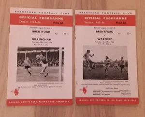 Brentford 1965/66 Division 3 Selection of Home League Programmes from menu - Picture 1 of 3